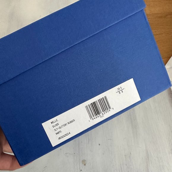 Stuart Weitzman Mellie Jelly Flat Sandals Silver Glitter Open Toe 38.5 - Picture 2 of 11